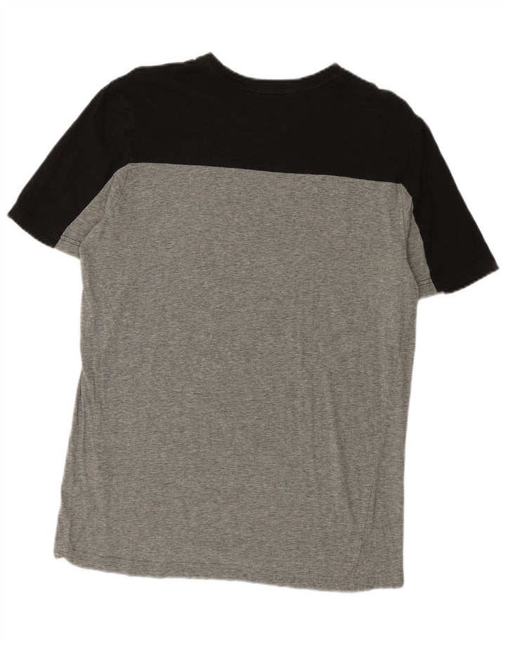 PUMA Mens Graphic T-Shirt Top Large Grey Colourblock