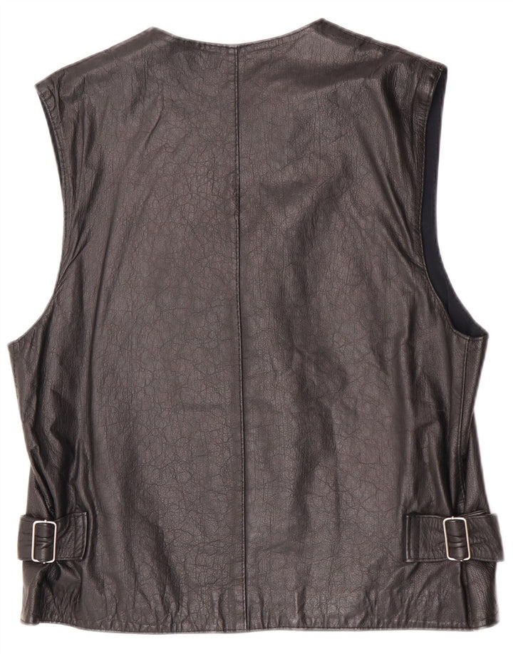 Vintage Ανδρικό Δερμάτινο Gilet UK 36 Small Black
