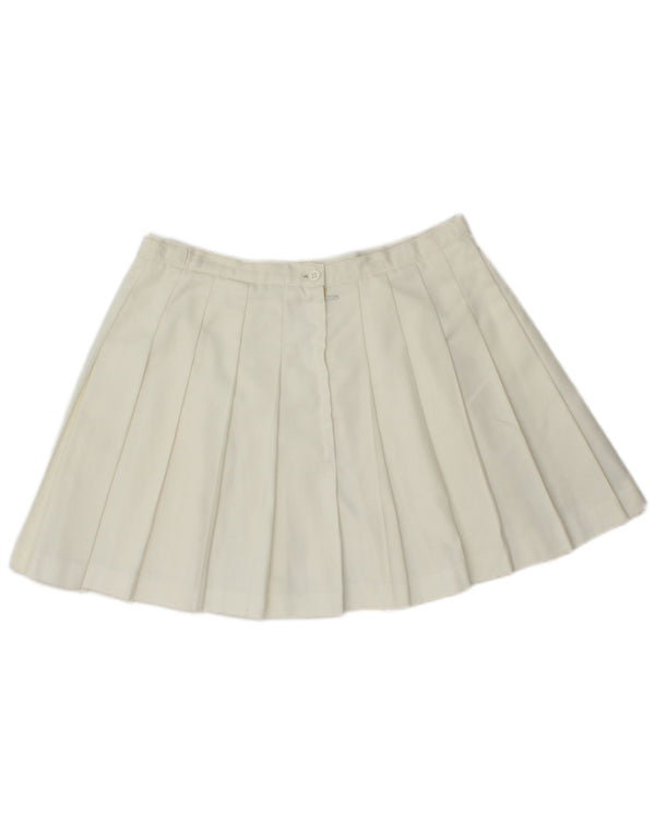 Elho Womens Pleated Mini Skirt IT 44 Medium W30  White Polyester
