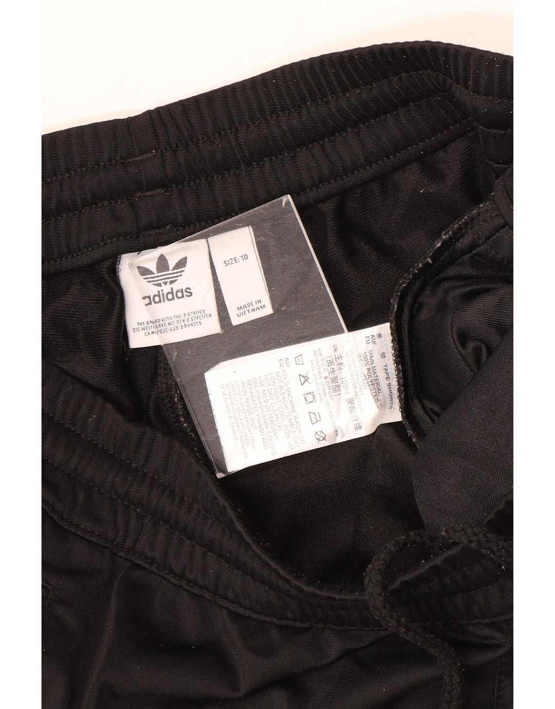 Γυναικείο γραφικό αθλητικό σορτς Adidas UK 10 Small μαύρο πολυεστέρα