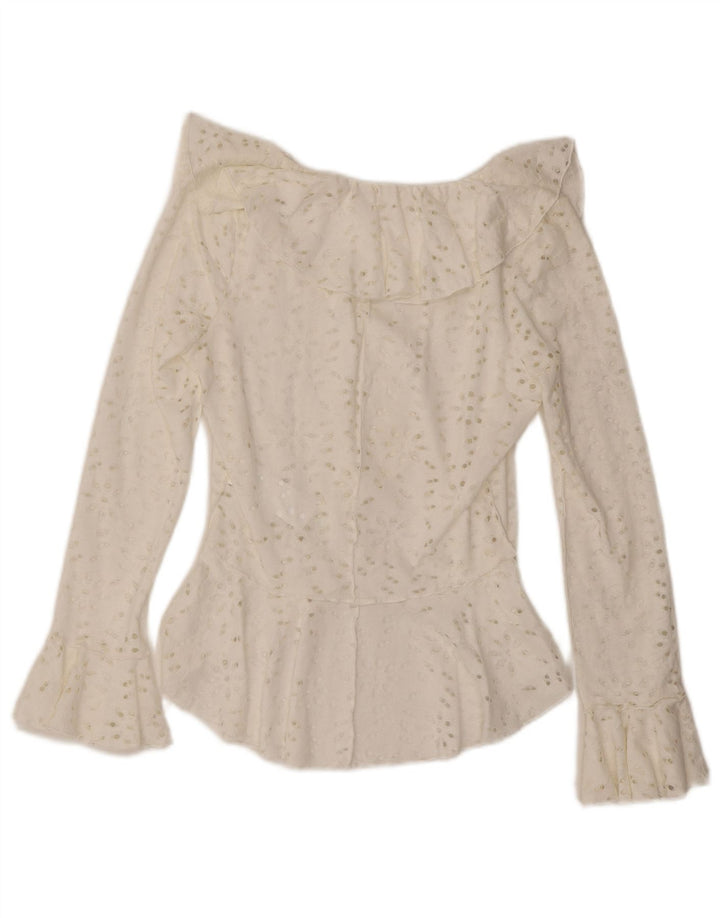 Desigual Γυναικείο Ασύμμετρο Πουκάμισο Μπλούζα UK 12 Μεσαίο λευκό βαμβακερό