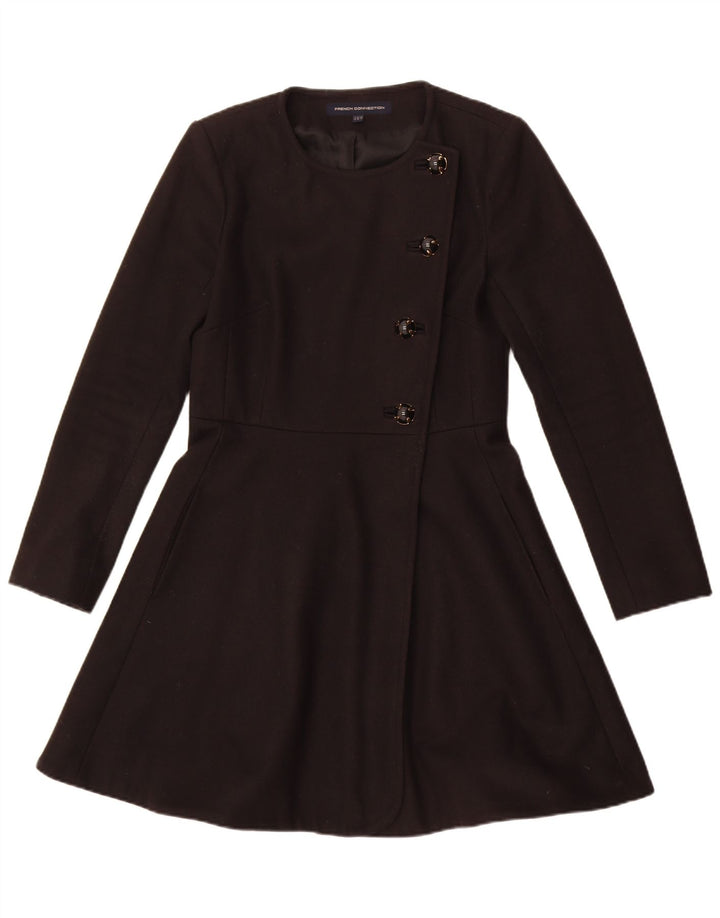 Γυναικείο παλτό γαλλικής σύνδεσης UK 10 Small Black Wool