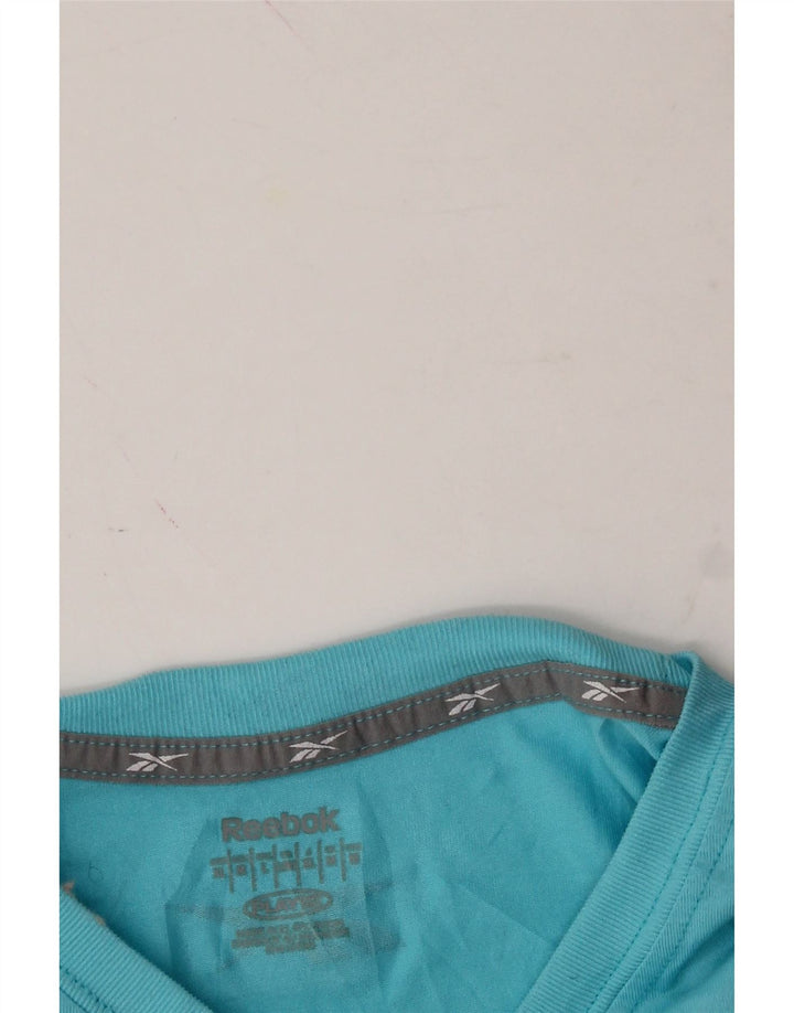 REEBOK Mens T-Shirt Top Medium Blue Polyester Vintage Reebok and Second-Hand Reebok from Messina Hembry 