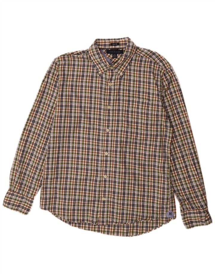 Tommy Hilfiger Ανδρικό φανελένιο πουκάμισο Slim Fit Large πολύχρωμο καρό