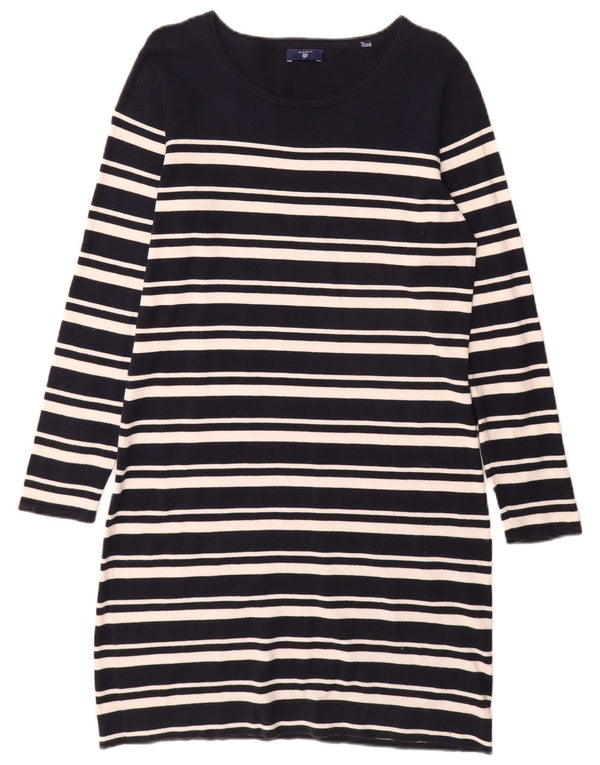 Γυναικείο μακρυμάνικο φόρεμα Gant UK 14 Medium Navy Blue ριγέ