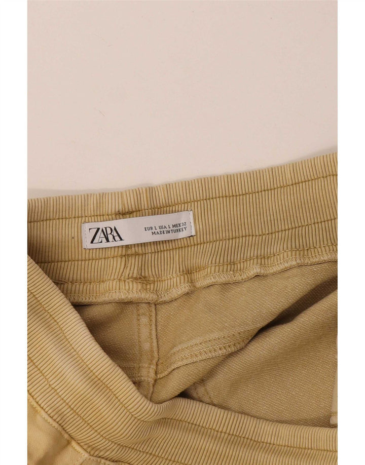 Ανδρικό Slim Cropped Παντελόνι Zara Μεγάλο W32 L25 Κίτρινο