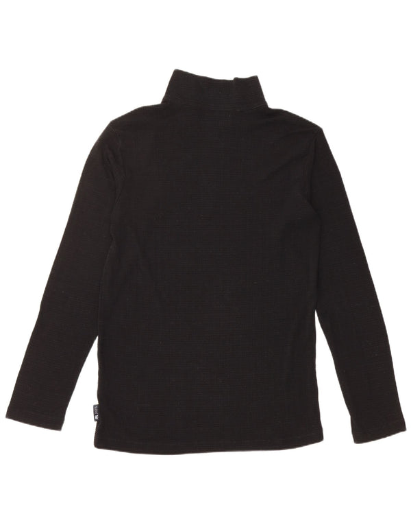 CERRUTI Womens Zip Neck Top Long Sleeve UK 14 Medium Black Viscose