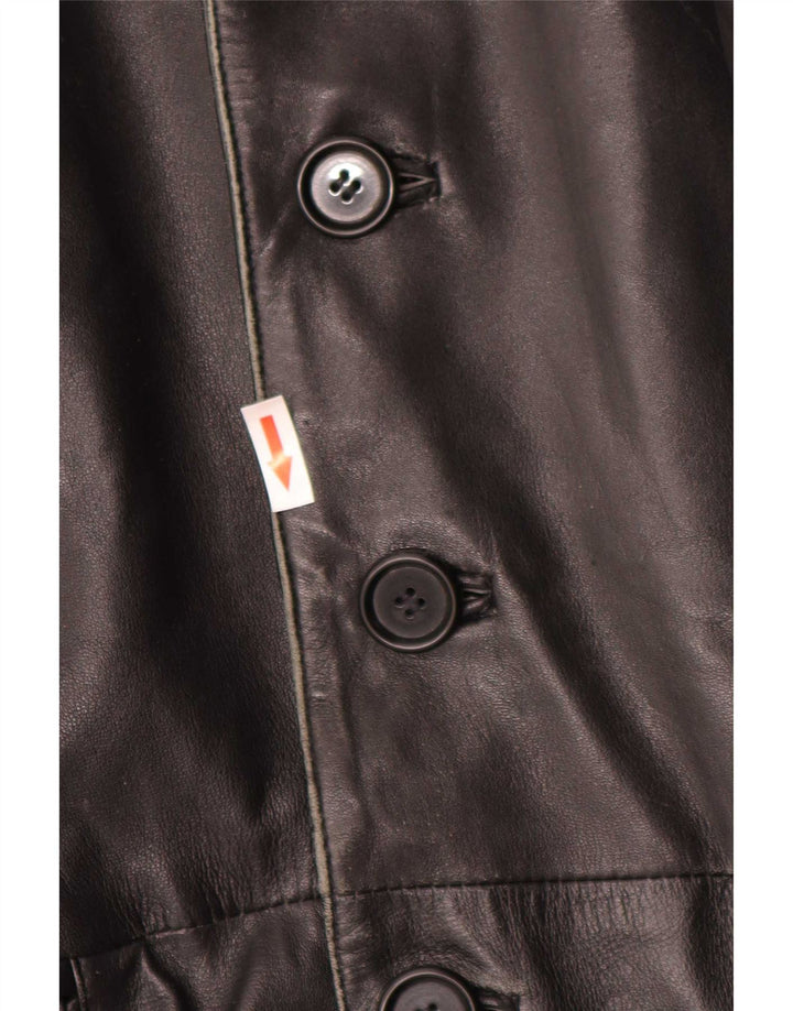 Vintage Ανδρικό Δερμάτινο Παλτό UK 38 Medium Black
