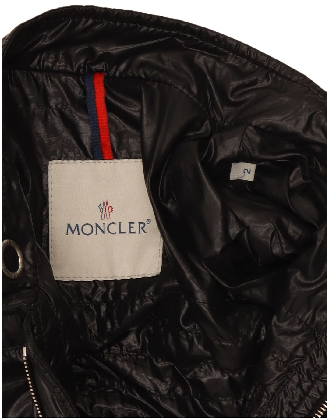 Moncler Γυναικείο μπουφάν με επένδυση μεγέθους 2 Μεσαίο μαύρο πολυαμίδιο