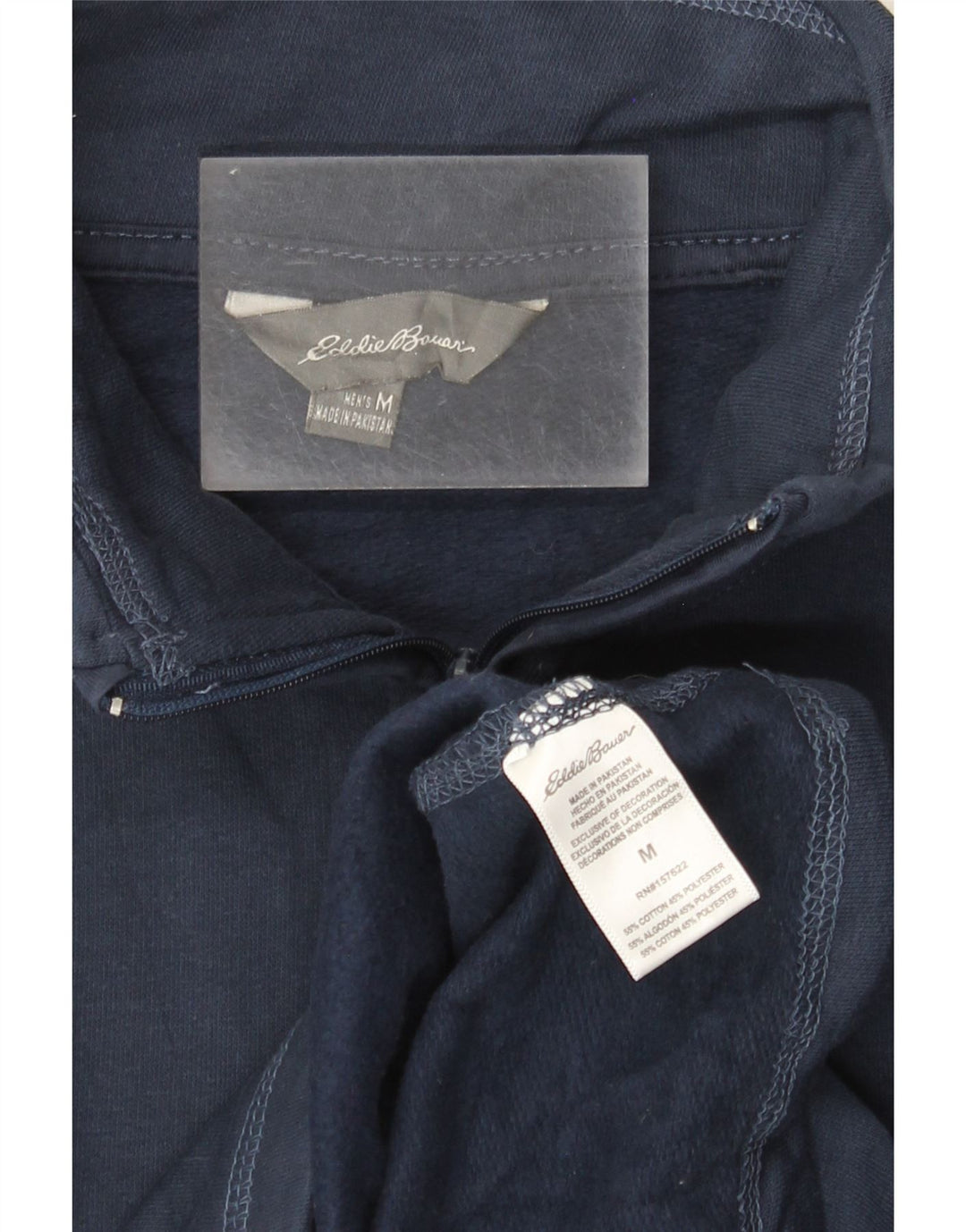 EDDIE BAUER Ανδρικό φούτερ με φερμουάρ, μεσαίο μπλε βαμβακερό