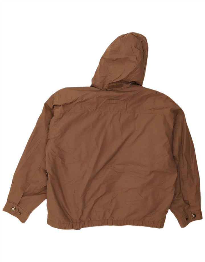London Fog Ανδρικό μπουφάν Bomber Loose Fit Hooded UK 38 Medium Brown Nylon