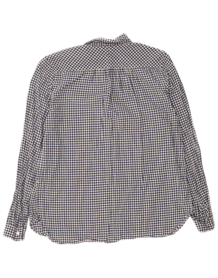 J. Crew Γυναικείο πουλόβερ πουκάμισο UK 14 Medium Navy Blue Gingham Cotton