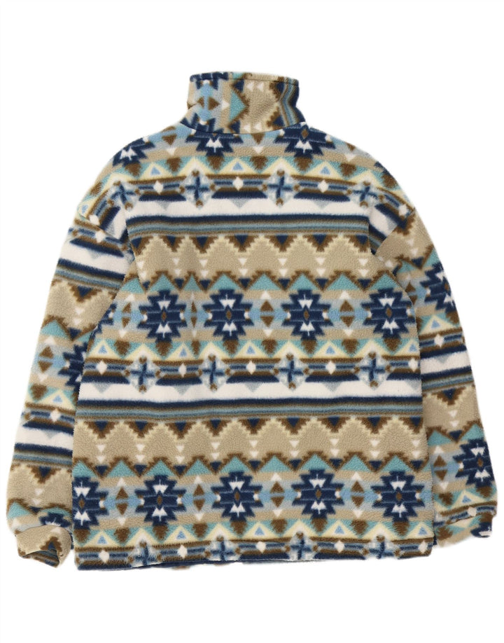 Vintage Ανδρικό Fleece Jacket UK 40 Μεγάλο Πολύχρωμο Γεωμετρικό