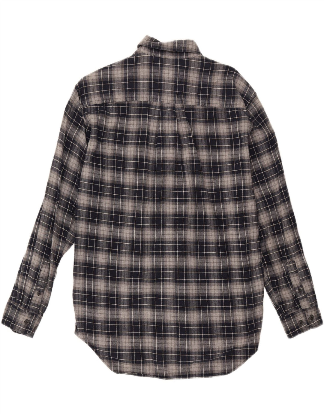 EDDIE BAUER Mens Flannel Shirt Small Grey Check Cotton Vintage Eddie Bauer and Second-Hand Eddie Bauer from Messina Hembry 