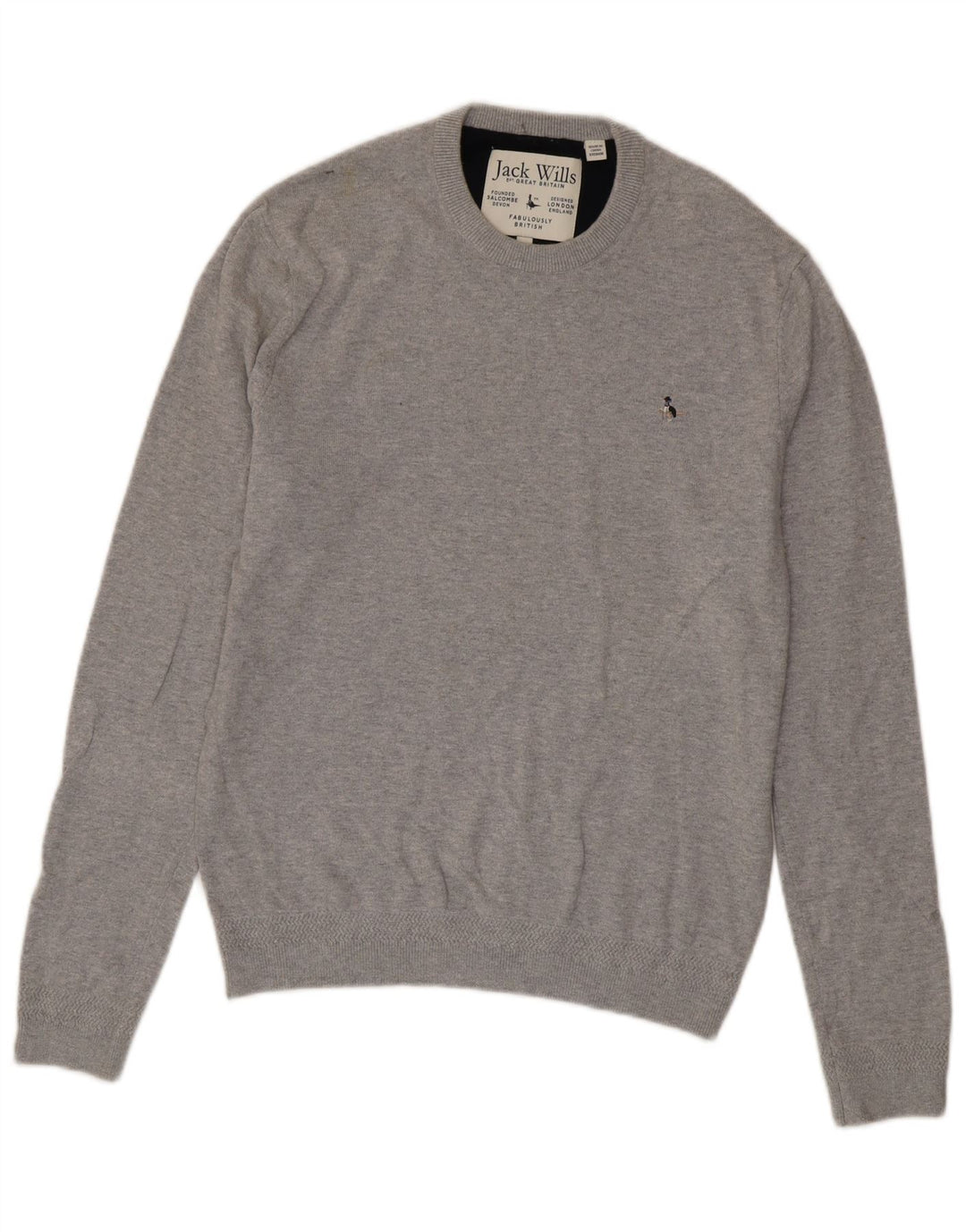 Jack Wills Ανδρικό πουλόβερ με λαιμόκοψη μεσαίου γκρι