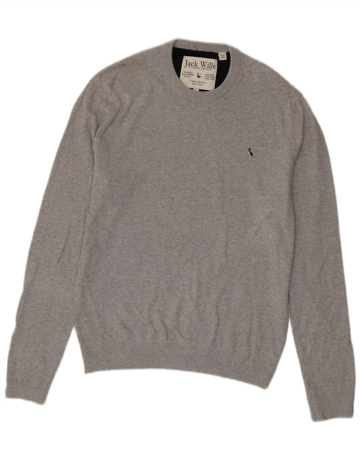 Jack Wills Ανδρικό πουλόβερ με λαιμόκοψη μεσαίου γκρι