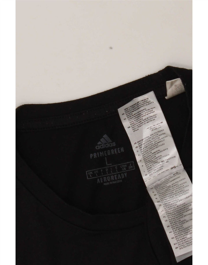 Adidas Ανδρικό Aeroready γραφικό τοπ Μακρύ Μαύρο Πολυεστέρας