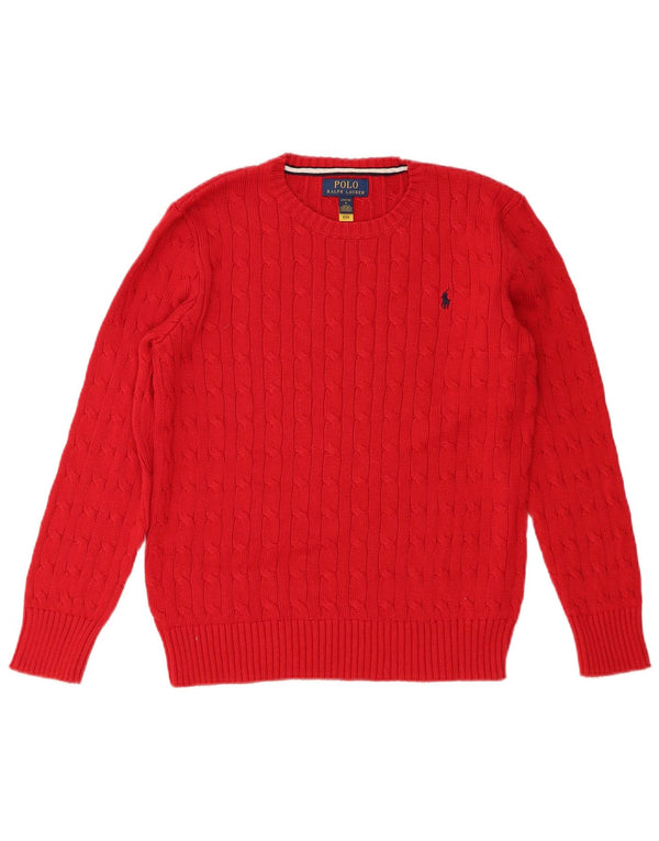 Ralph Lauren Boys Crew Neck Jumper πουλόβερ 14-15 ετών μεγάλο κόκκινο
