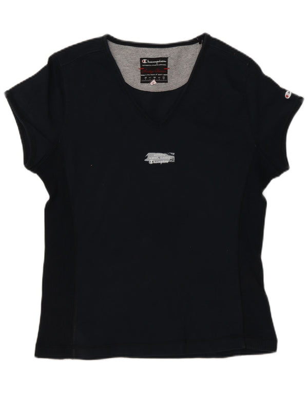 Champion Womens Heritage Classics Graphic T-shirt Top 14 UK Large Navy Blue