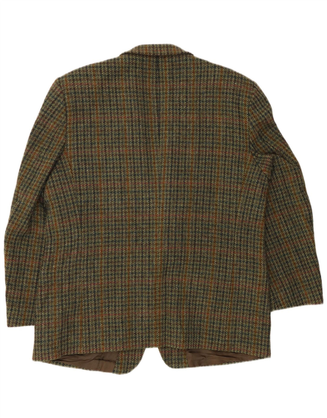 Ανδρικό μπουφάν HARRIS TWEED 2 κουμπιά σακάκι UK 40 Large Khaki Houndstooth