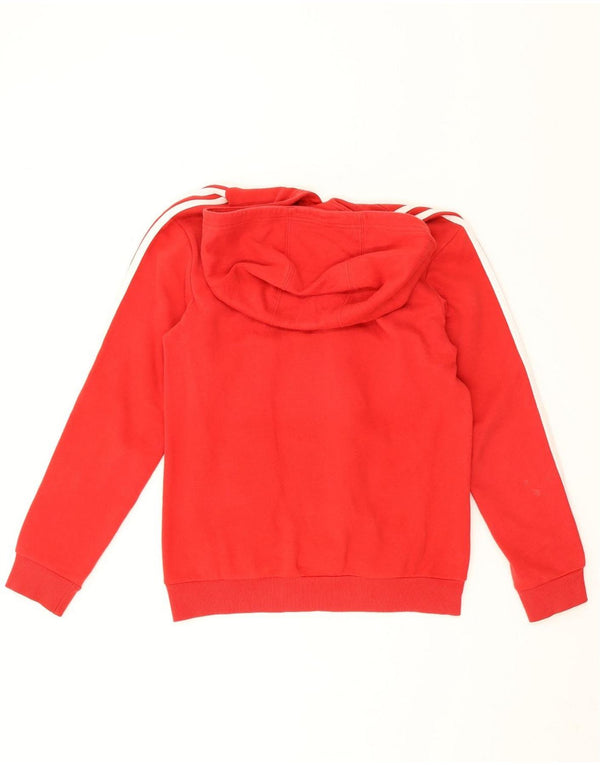 Adidas Boys Hoodie Jumper 11-12 Years Red Colourblock Βαμβακερό