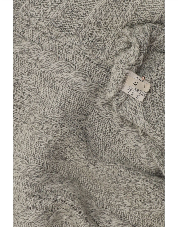 Ανδρικό πουλόβερ με φερμουάρ VINTAGE XL Γκρι μαλλί