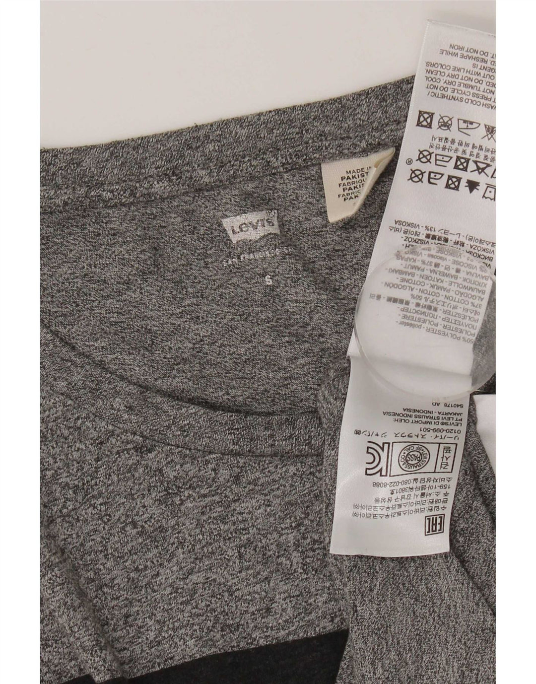 Γυναικείο γραφικό μπλουζάκι Levi's Top UK 10 Small Grey Flecked Polyester