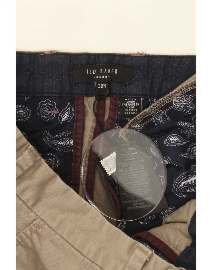 Ανδρικό σορτς Chino Ted Baker W30 από μεσαίο χακί βαμβακερό