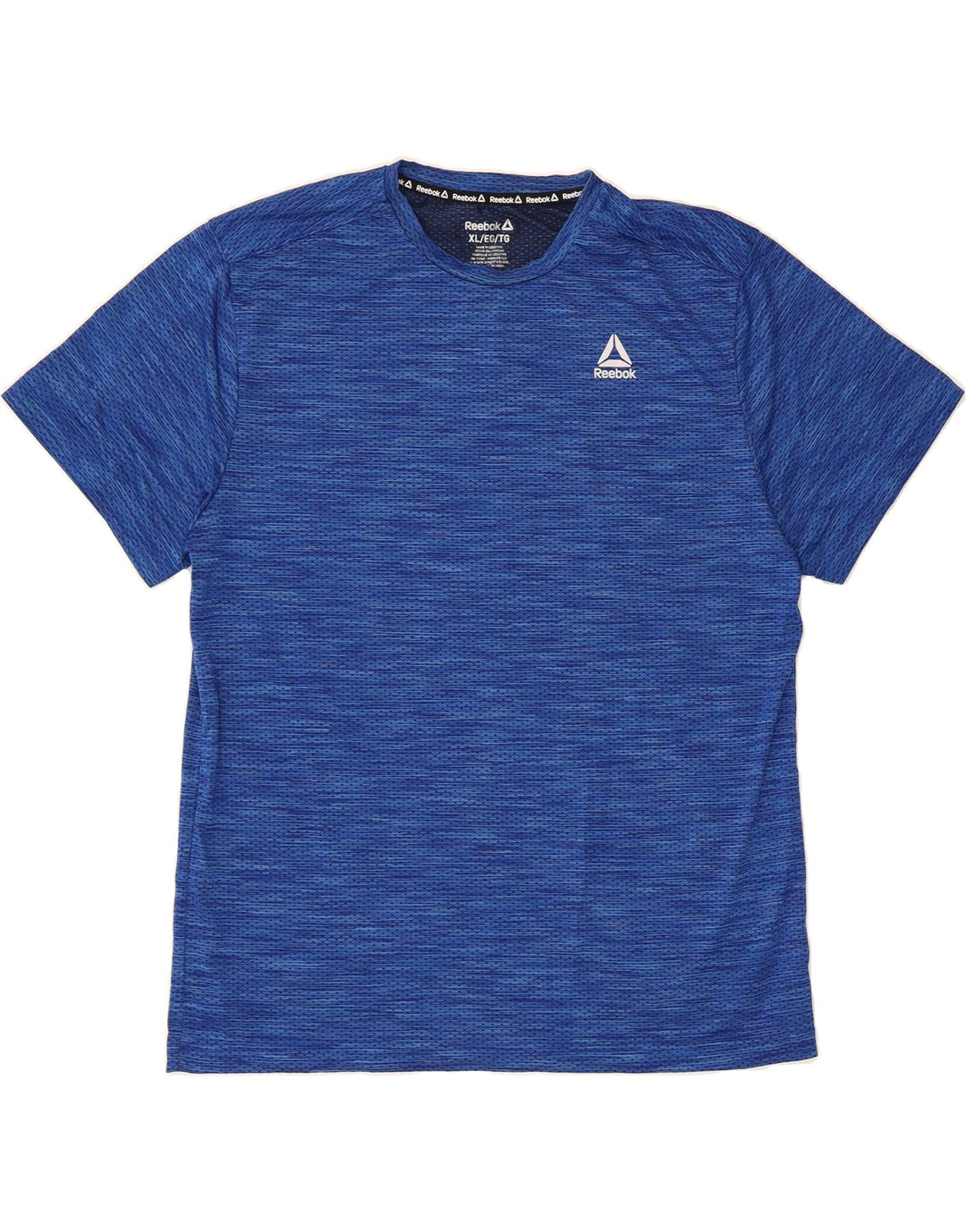 REEBOK Mens T-Shirt Top XL Blue Spotted Vintage Reebok and Second-Hand Reebok from Messina Hembry 