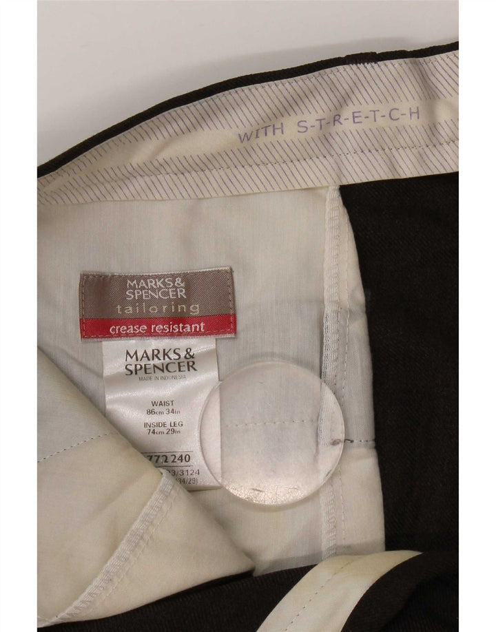 Marks & Spencer Ανδρικό ίσιο παντελόνι Chino W34 L29 Καφέ Πολυεστέρας
