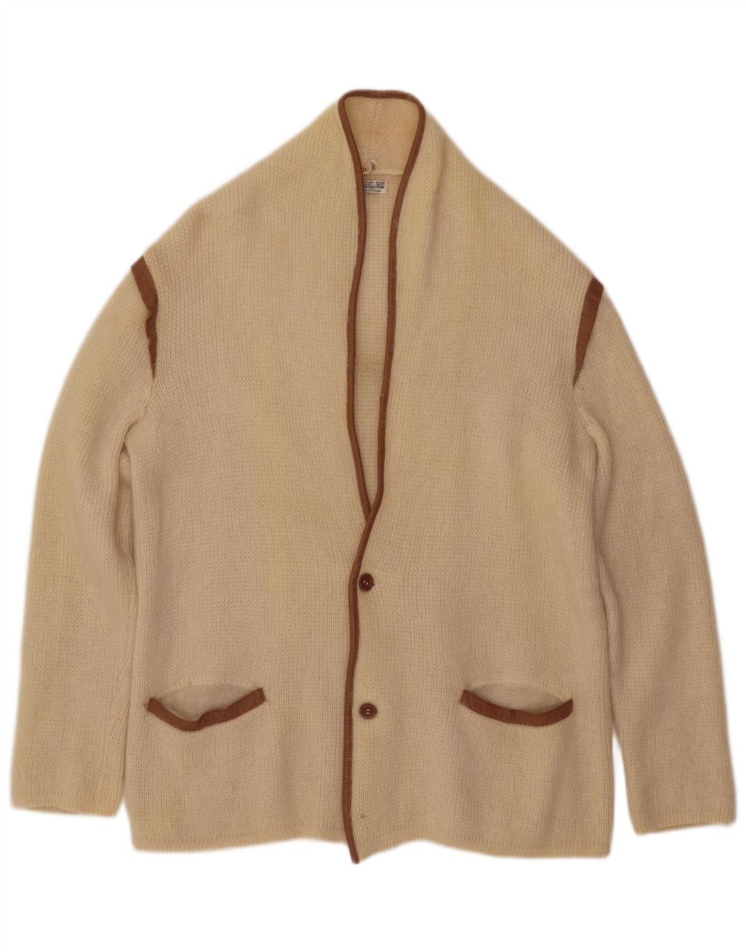 Ανδρικό πουλόβερ ζακέτα Beltrami Medium Off White Mohair