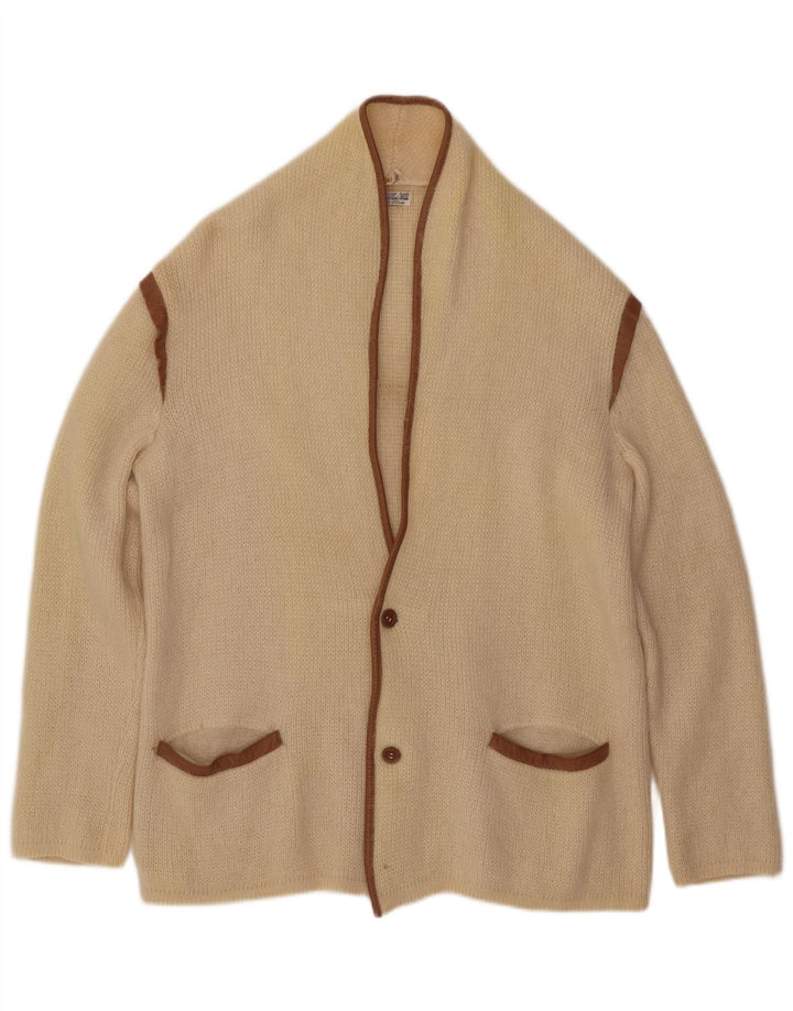 Ανδρικό πουλόβερ ζακέτα Beltrami Medium Off White Mohair