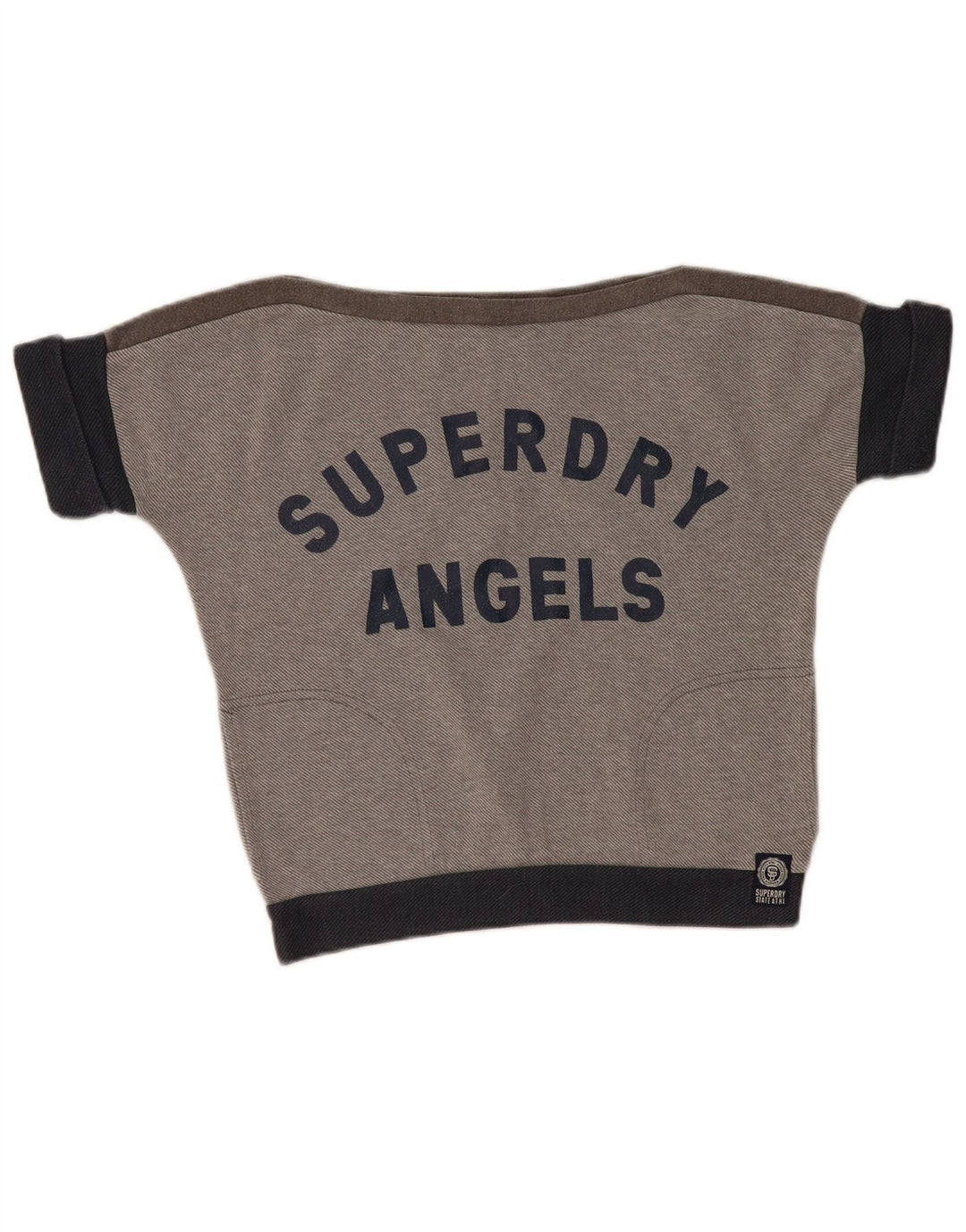 Γυναικείο γραφικό φούτερ SUPERDRY μεγάλου μεγέθους Jumper UK 10 Small Grey