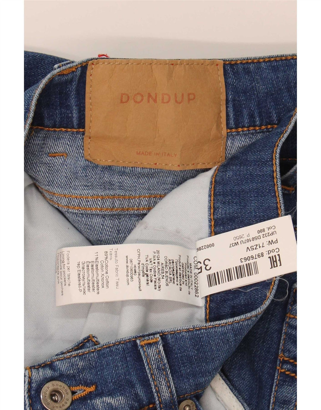 Ανδρικό Dondup Distressed Slim Jeans W35 L33 Μπλε βαμβακερό
