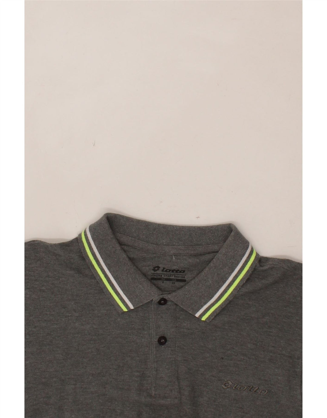 LOTTO Mens Polo Shirt Small Grey Cotton Vintage Lotto and Second-Hand Lotto from Messina Hembry 