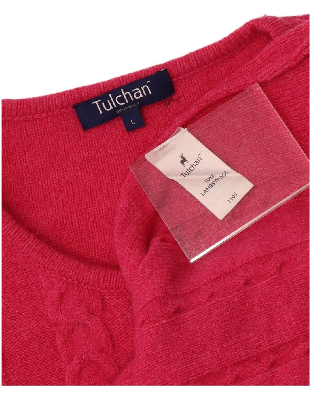 TULCHAN Γυναικεία ζακέτα UK 16 Large Pink Lambswool
