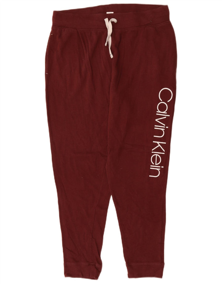 CALVIN KLEIN Ανδρικά γραφικά αθλητικά παντελόνια Joggers μεγάλα μπορντό