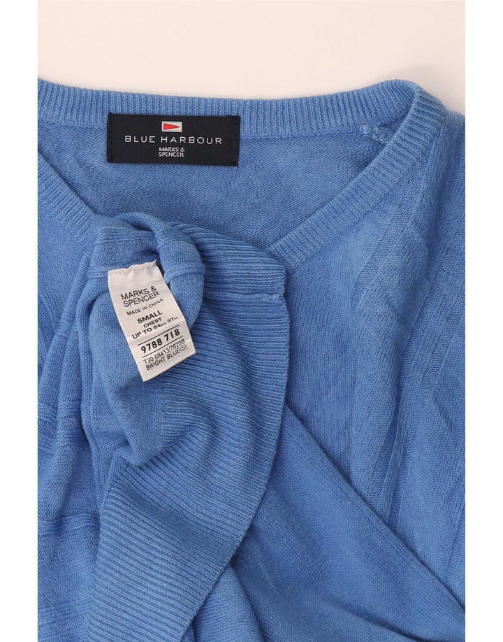 Marks & Spencer Γυναικείο μπλε πουλόβερ με λαιμόκοψη με V λαιμόκοψη UK 10 Small