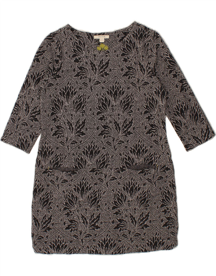WHITE STUFF Womens 3/4 Sleeve Shift Dress UK 12 Medium  Grey Floral Cotton Vintage White Stuff and Second-Hand White Stuff from Messina Hembry 