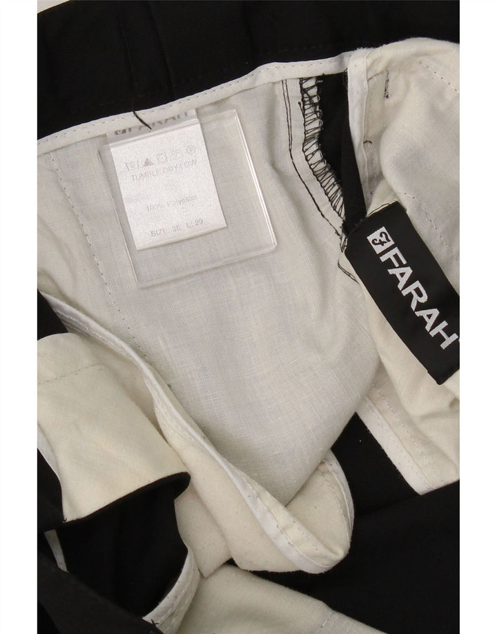 FARAH Mens Straight Chino Trousers W38 L29 Black Polyester Vintage Farah and Second-Hand Farah from Messina Hembry 