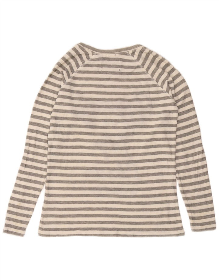 Superdry Γυναικείο τοπ μακρυμάνικο UK 10 μικρό γκρι ριγέ βαμβακερό