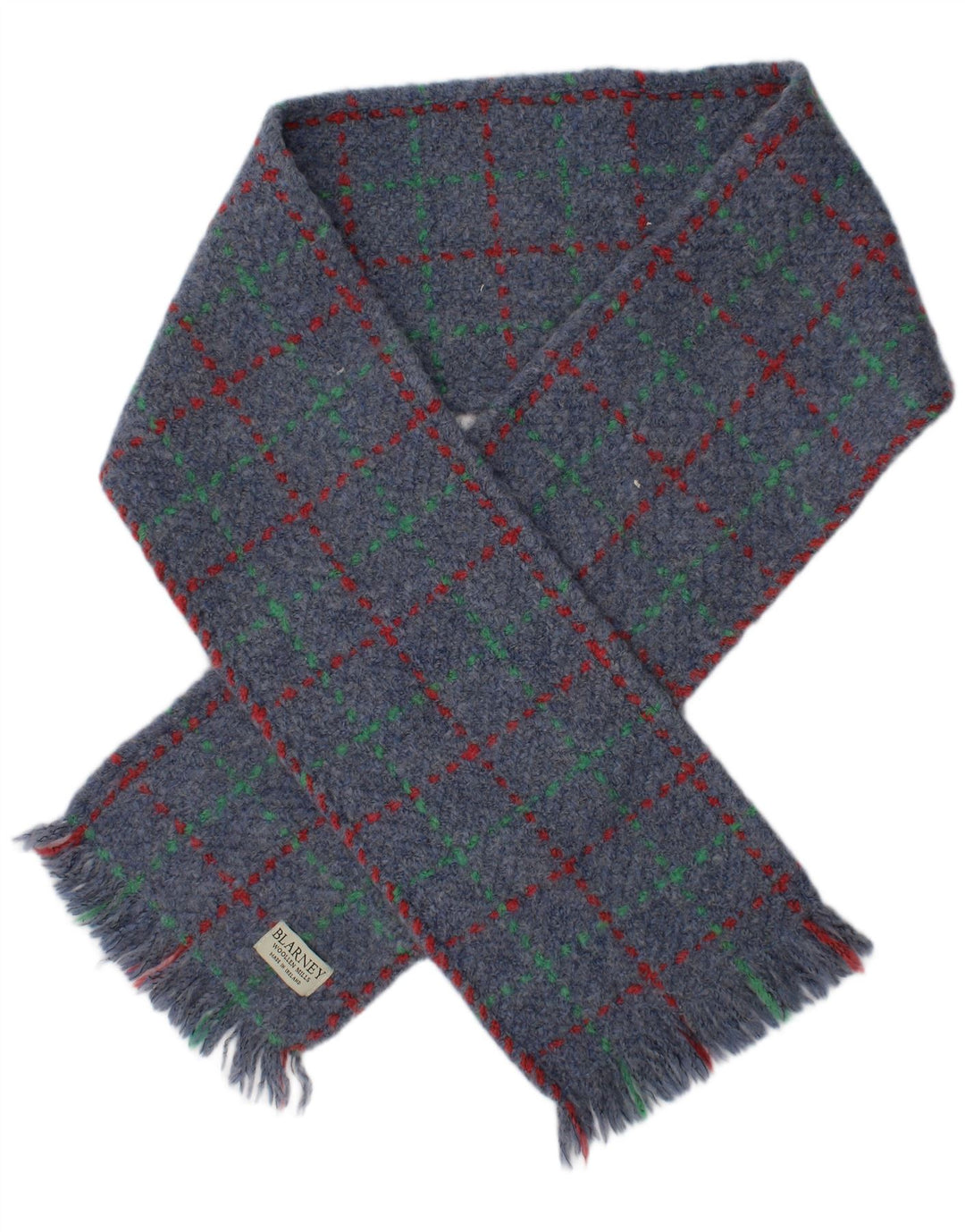 Ανδρικό ορθογώνιο φουλάρι Blarney One Size Blue Check Wool Winter