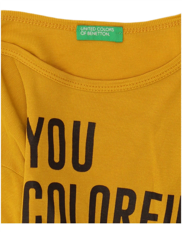 Benetton Γυναικείο τοπ μακρυμάνικο UK 8 Small κίτρινο