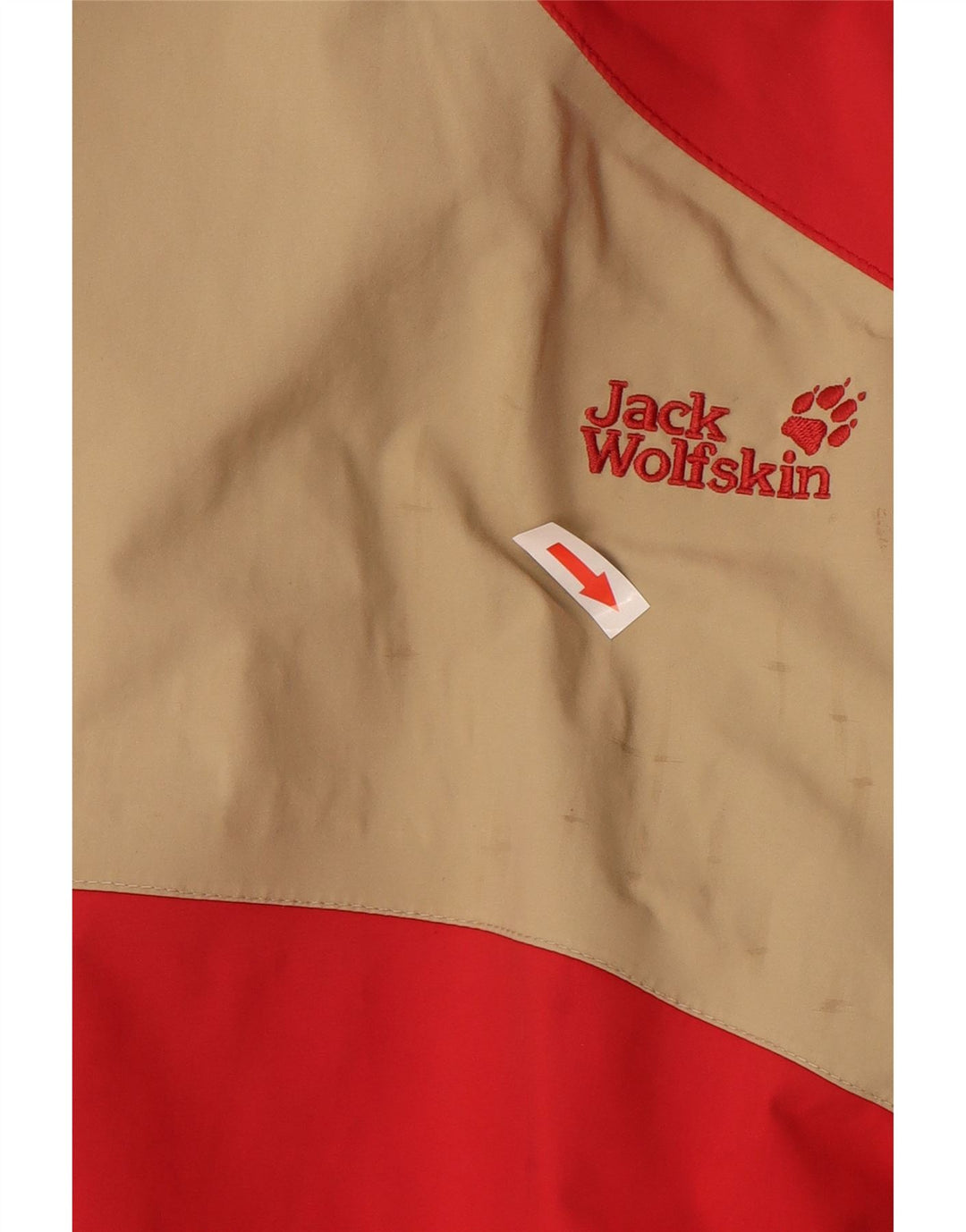 Jack Wolfskin Γυναικείο μπουφάν βροχής με χαλαρή εφαρμογή UK 12 Medium Red Colourblock