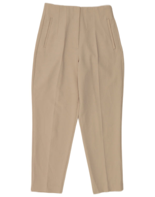 Zara Γυναικείο κοστούμι κωνικό παντελόνι Medium W28 L26 Off White Polyester