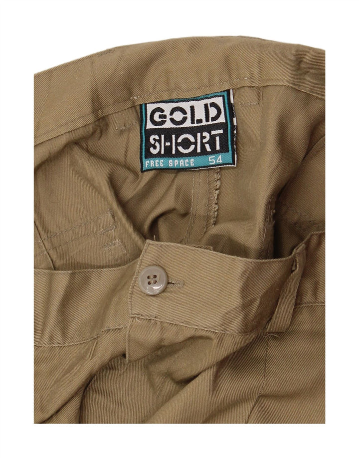 Vintage ανδρικό σορτς Chino IT 54 2XL W36 μπεζ πολυεστέρας