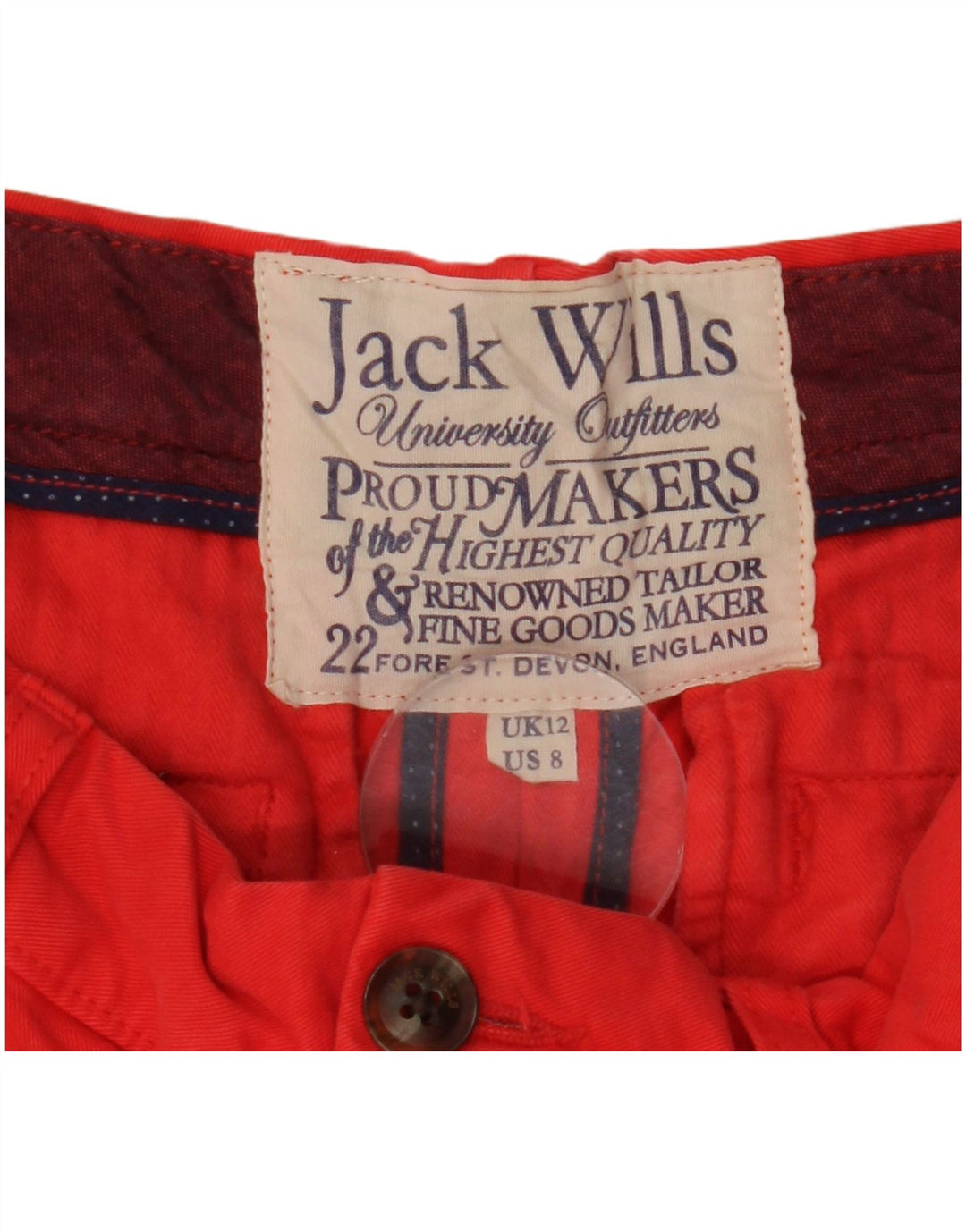 Jack Wills Γυναικείο σορτς Chino UK 12 Medium W32 Red