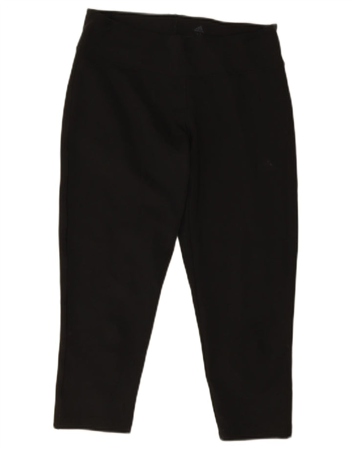 Adidas Γυναικεία κολάν Capri Climalite UK 12/14 Μεσαίο μαύρο πολυεστέρα