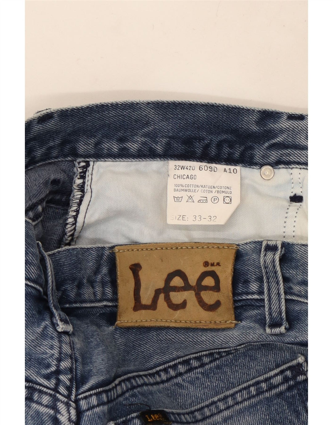Ανδρικό τζιν LEE Chicago Straight W33 L32 Μπλε βαμβακερό