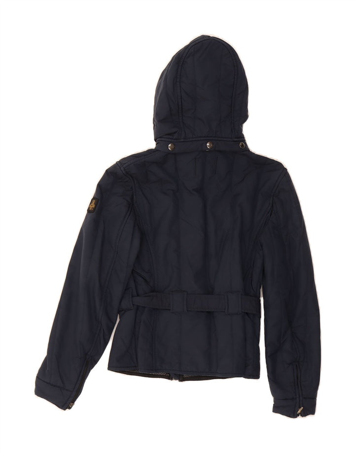 REFRIGIWEAR Womens Hooded Padded Jacket UK 10 Small Navy Blue Polyamide Vintage Refrigiwear and Second-Hand Refrigiwear from Messina Hembry 